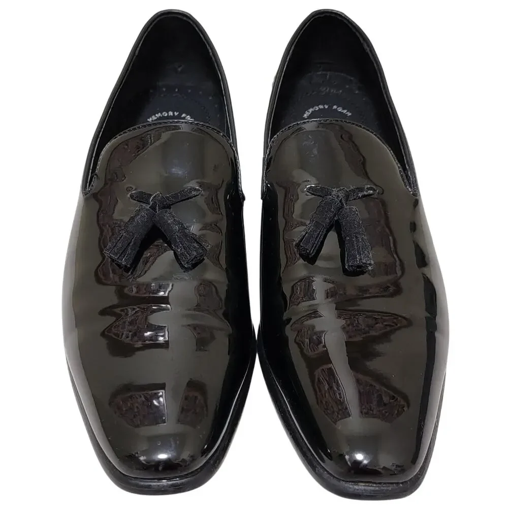Stacy Adams Men Phoenix Slip On Tassel Dress Loafers Size US 9.5M Black Patent